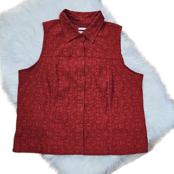 C.J. Banks Button Front Collared Vest Size 1X - Picture 1 of 14